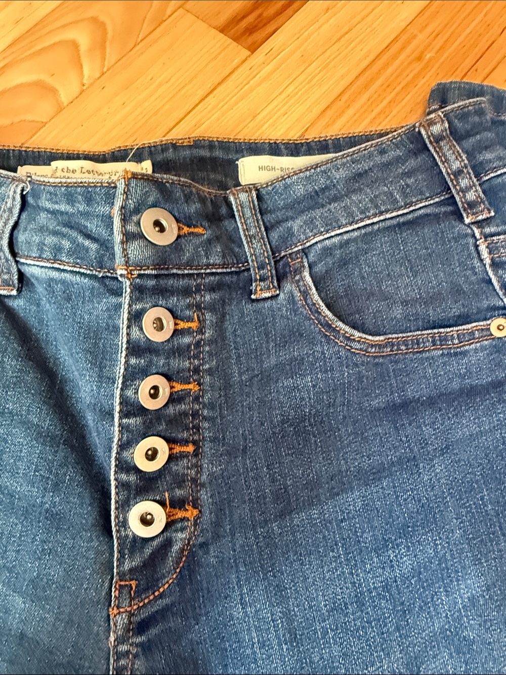 Pilcro and the Letterpress Deep Blue High-Rise Wide-Leg Jeans - Picture 2 of 11